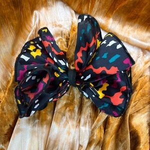 Retro Colorful Patterned Hair Bow Clip